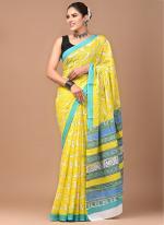 Cotton Multi Colour Casual Wear Printed Saree